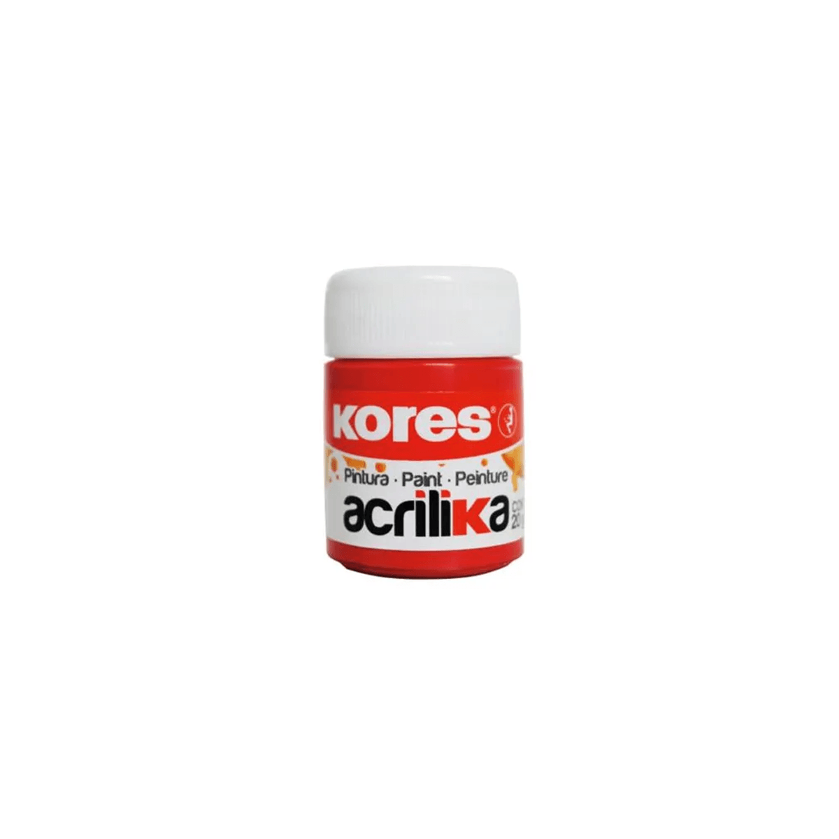 Pintura Acrílica Kores 20Ml Color Rojo Con 12 Botes 727114