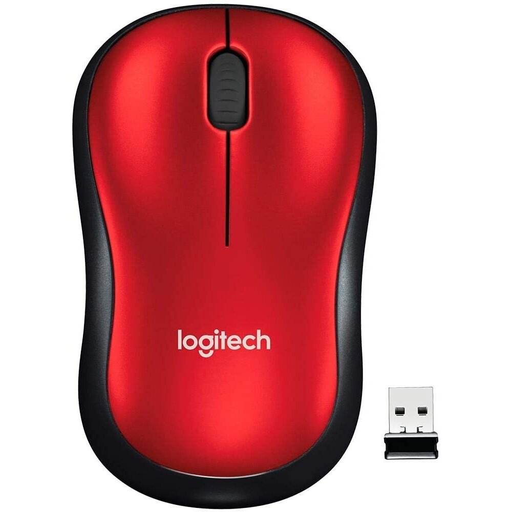Mouse Logitech M185 Rojo Inalambrico Usb (910-003635)