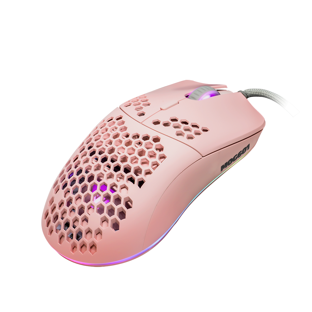 Mouse Gamer Game Factor Mog601 Click Láser 16000 Dpi Rgb Rosa