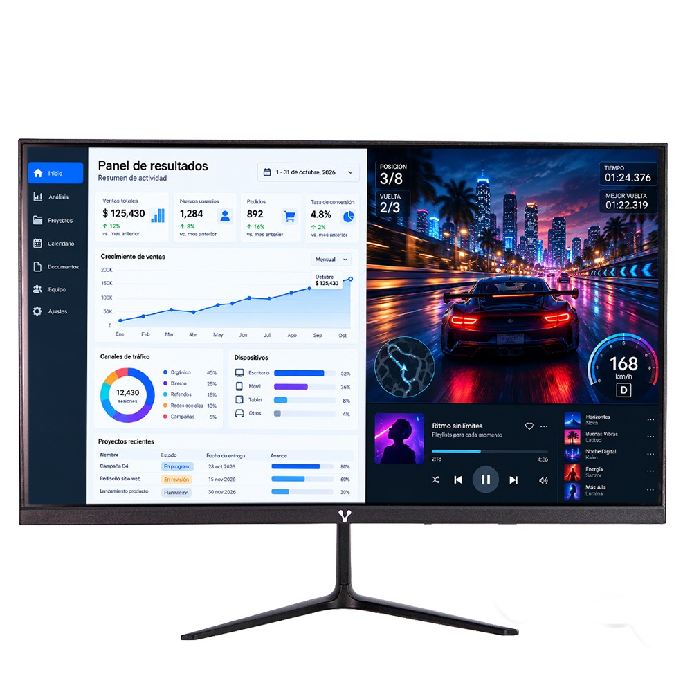 Monitor Curvo Vorago Led-C24 23.6" Full Hd 1920 X 1080 Va 75Hz 5Ms Freesync Hdmi/Vga Vesa