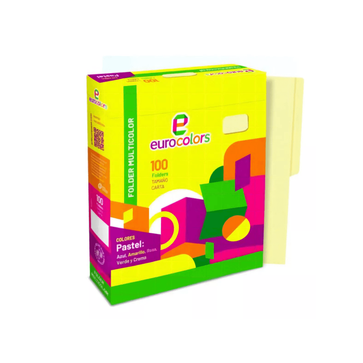Folder Mapasa Tamaño Carta Multicolor Color Amarillo Pastel Con 100 Piezas Pu0033