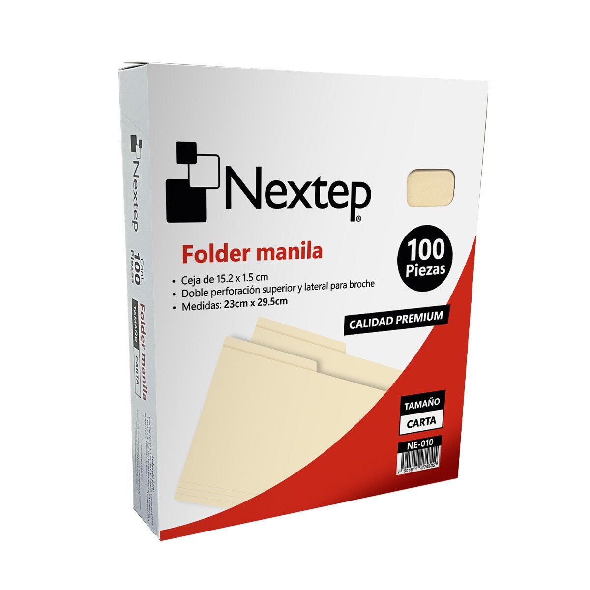 Folder Nextep Ne-010 Color Manila Tamaño Carta 100 Piezas