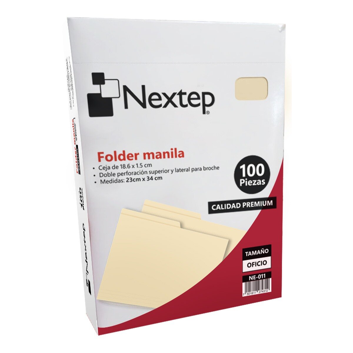 Folder Nextep Ne-011 Color Manila Tamaño Oficio 100 Piezas
