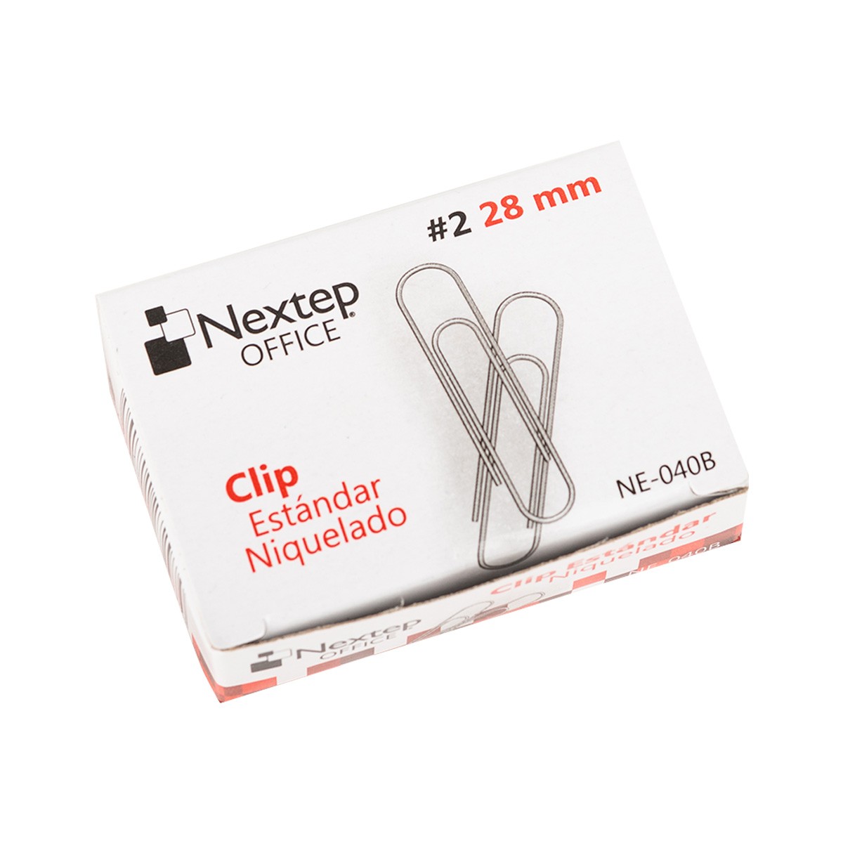 Clip Estandar Niquelado Nextep #2 28Mm C/10 100 Clips C/U NE-040B