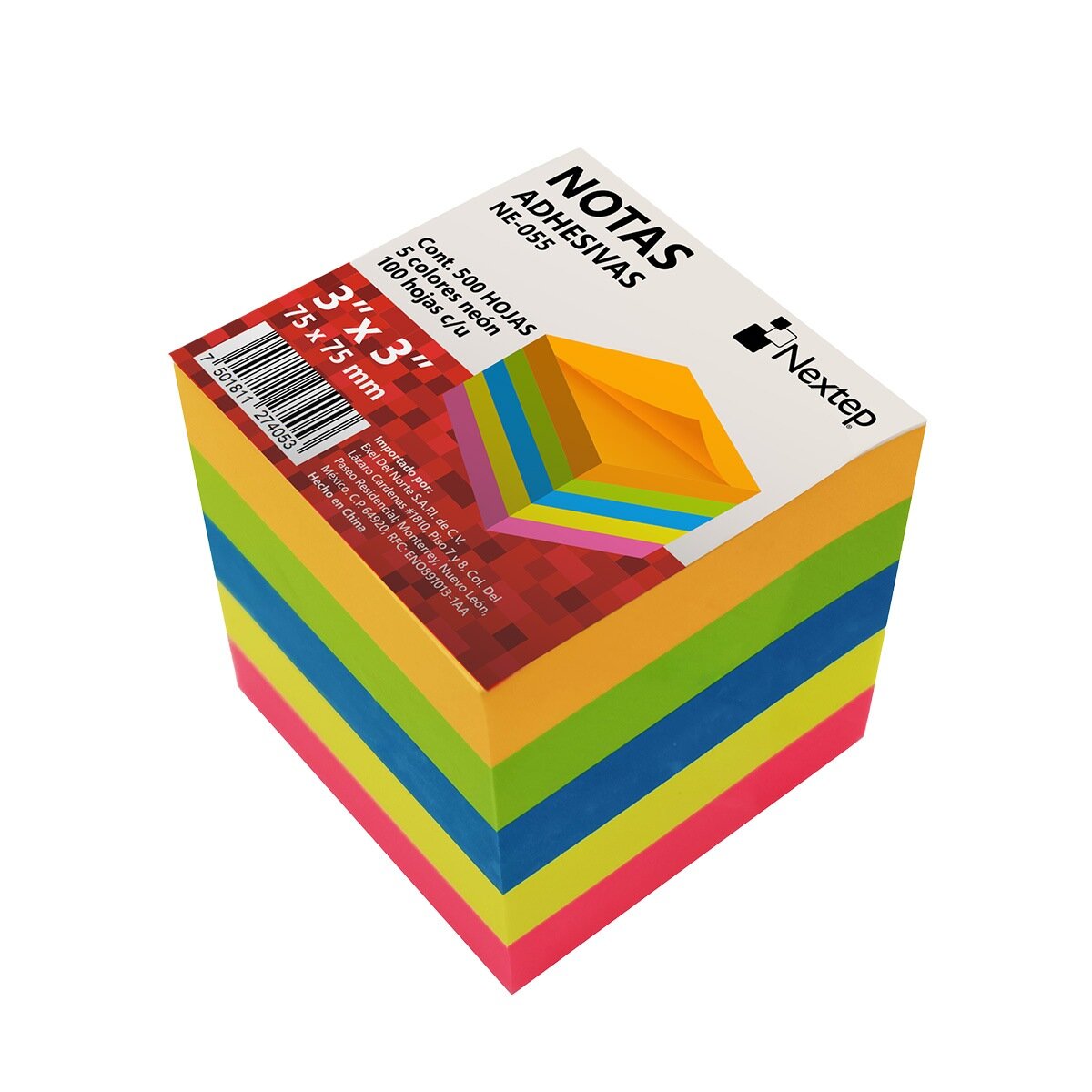 Bundle Notas Adhesivas Nextep 3X3" Neon 500 Hojas 6 Piezas Ne-055 B