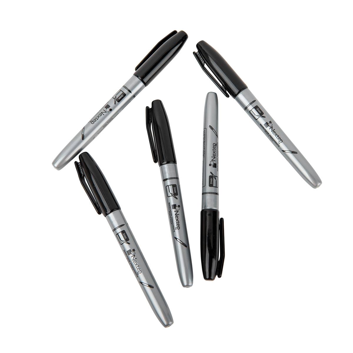 Marcador Permanente Nextep Punto Fino 2Mm Negro Paq C/12 Pzas NE-070