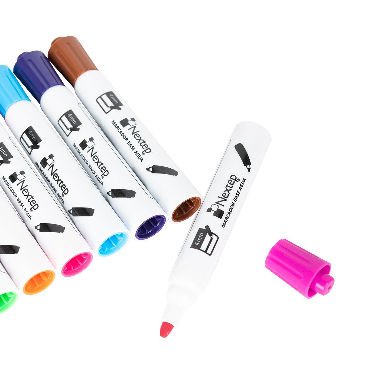 Marcador Nextep Base Agua Estuche Colores Surtidos Paq C/12 Pzas NE-079