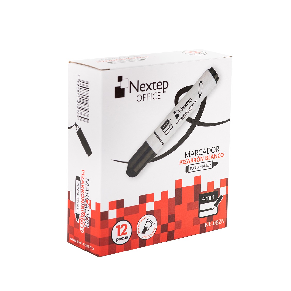 Marcador Pizarron Blanco Nextep Color Negro C/12 Pzas NE-082N