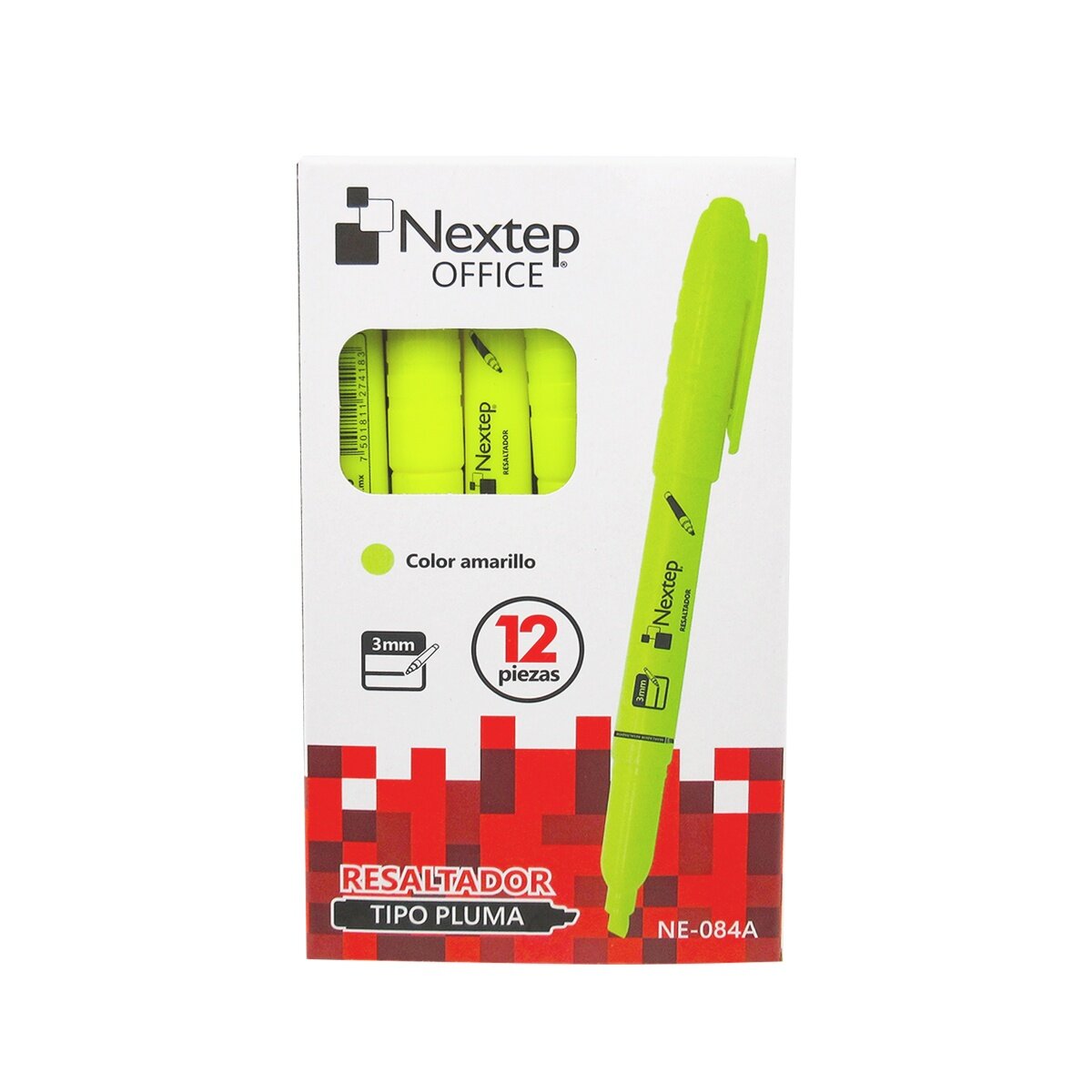 Marca Textos Tipo Pluma Office Nextep Ne-084A Amarillo 12 Piezas