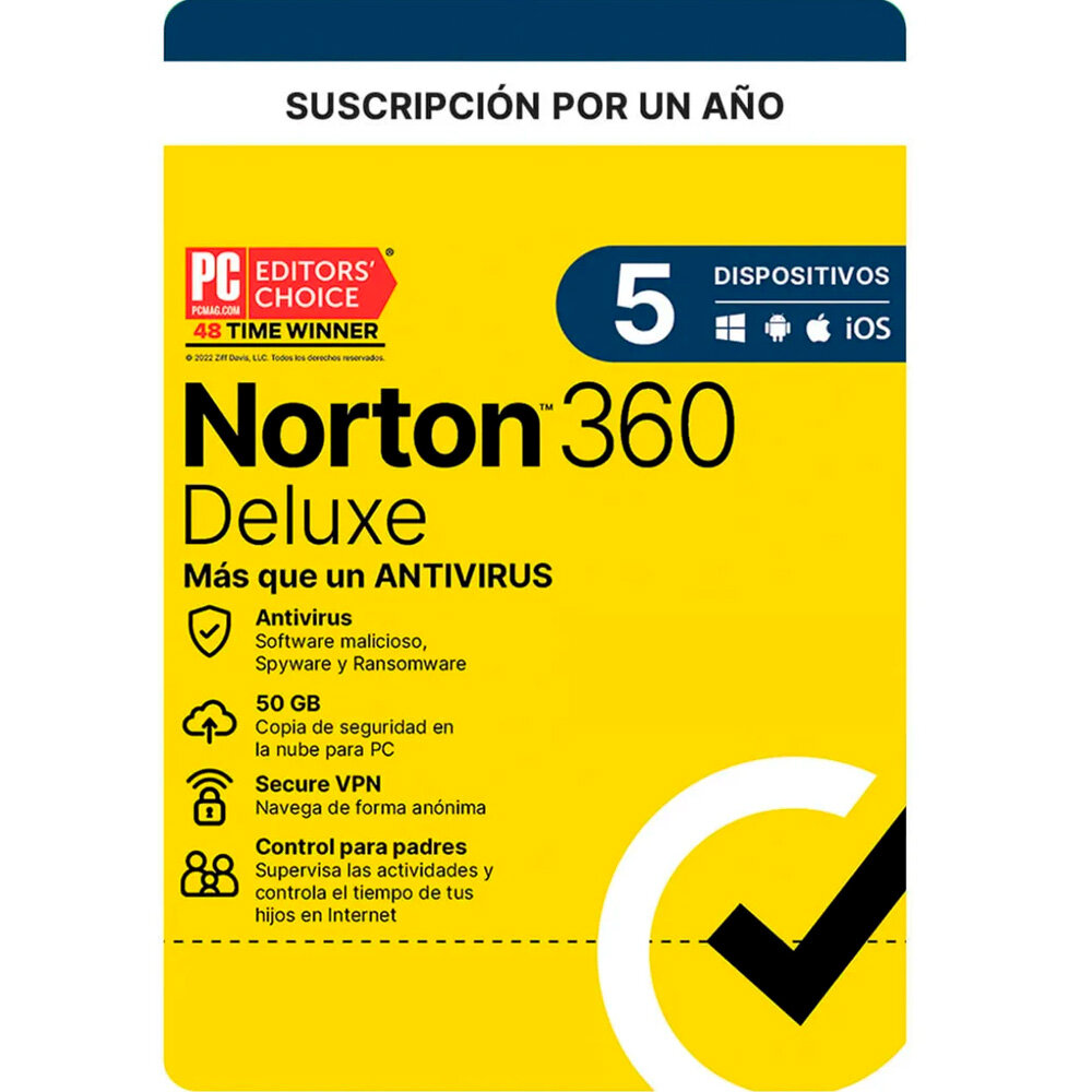 Antivirus Norton 360 Deluxe Total Security 5 Dispositivos 1 Año Windows / Mac 21414709