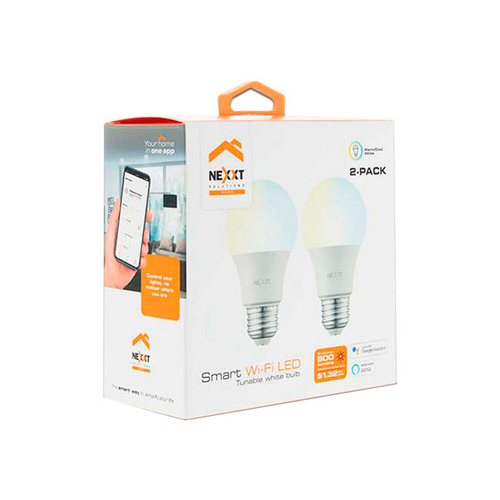 Focos Led Inteligentes Nexxt Solutions Nhb-W110 2Pk Wi-Fi 110V A19 2X Piezas