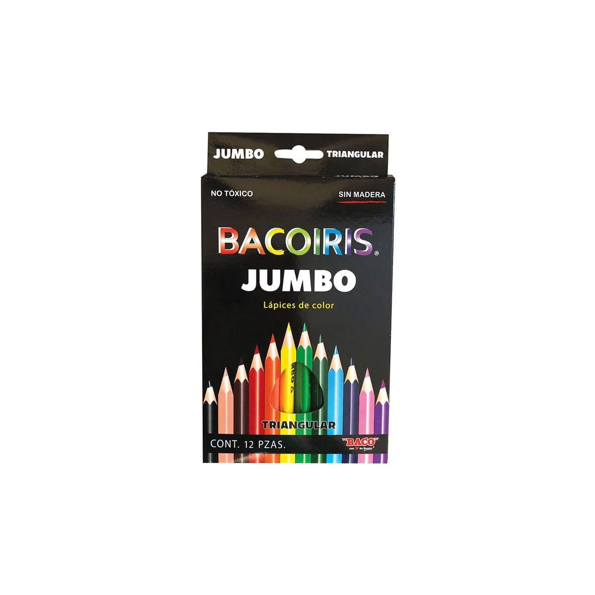 Colores Bacoiris Triangulares Jumbo Caja Paq C/12
