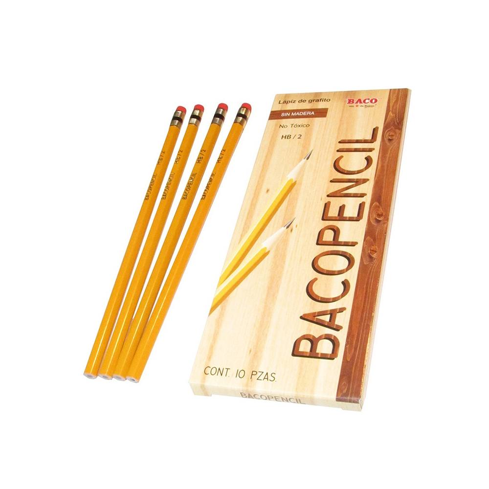 Lapiz De Grafito Baco Bacopencil 53312 Dureza 2Hb Plegadiza 10 Pz E