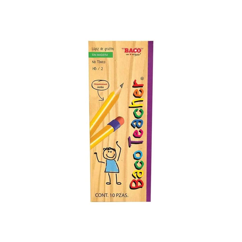 Lapiz Baco Teacher Triangular Jumbo Caja C/10 Resina