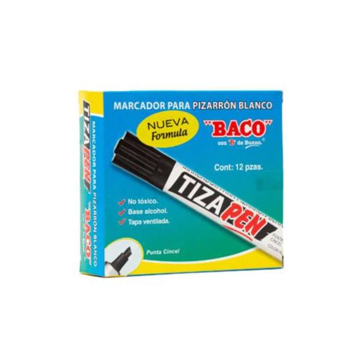 Marcador Baco Tizapen Mpb-05 Barril Metalico Negro Paq C/12