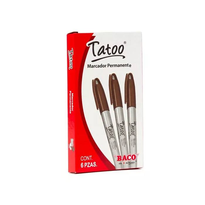 Marcador Perm Tatoo P/Fino Cafe Caja C/6 Articulos Escolar Y Oficina