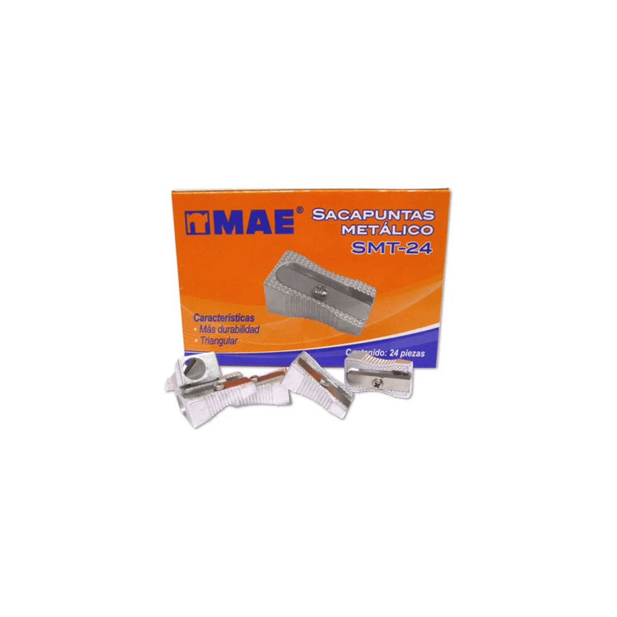 Sacapuntas Mae Metalico Triangular Caja C/24 Piezas