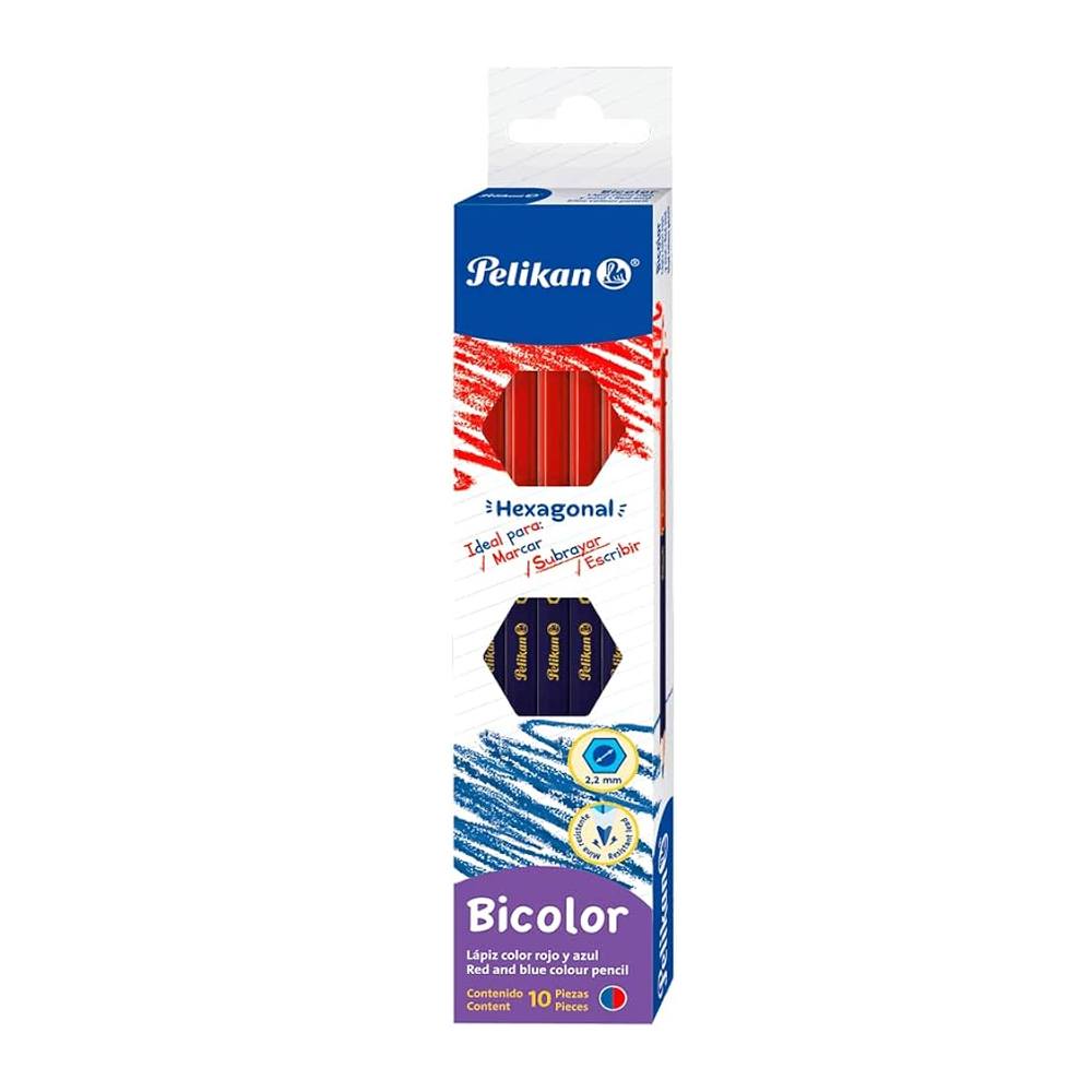 Lapiz Pelikan Bicolor Rojo/Azul Delgado C/10