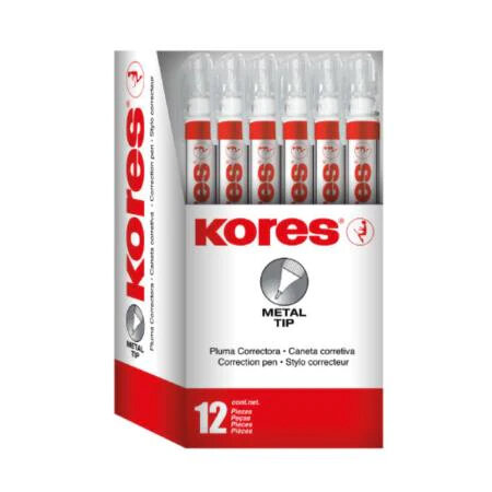 Pluma Correctora Kores Metal Tip 8Mm Paq C/12
