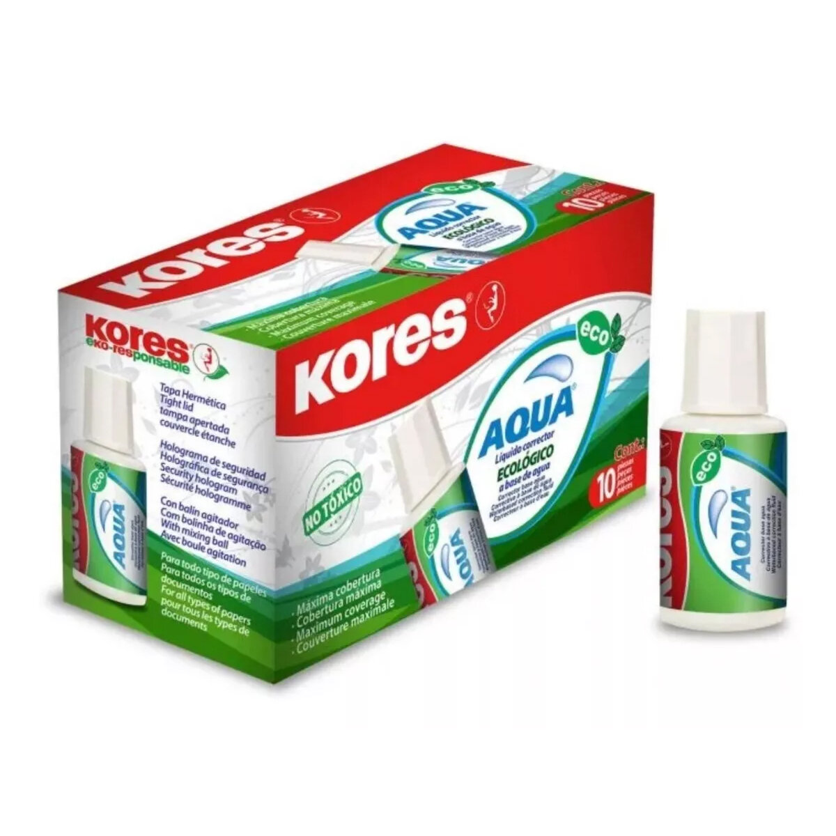 Corrector Kores Laquido Aqua 20Ml C/10 Articulos Escolar Y Oficina