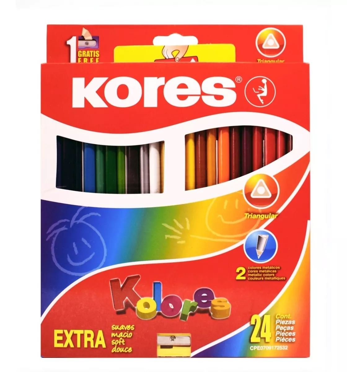 Colores Triangulares Kores 3Mm Estuche C/24