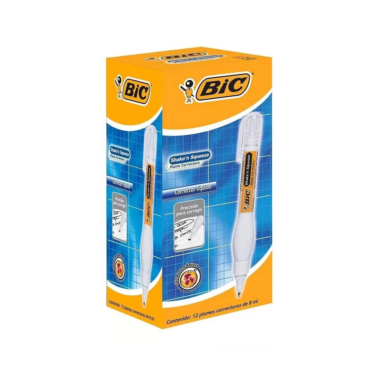 Pluma Bic Correctora Sscpst-12 Shaken Squezze Paq C/12