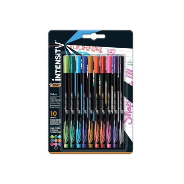Rotulador Bic Intensity Clasico Fino Colores Surtidos C/10 Pzas
