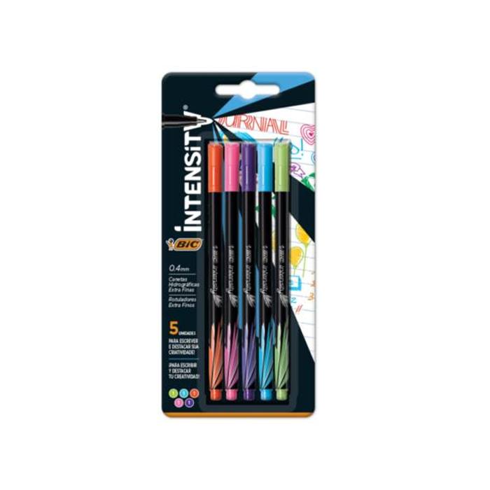 Rotulador Bic Intensity Clasico Fino Colores Surtidos C/5 Pzas