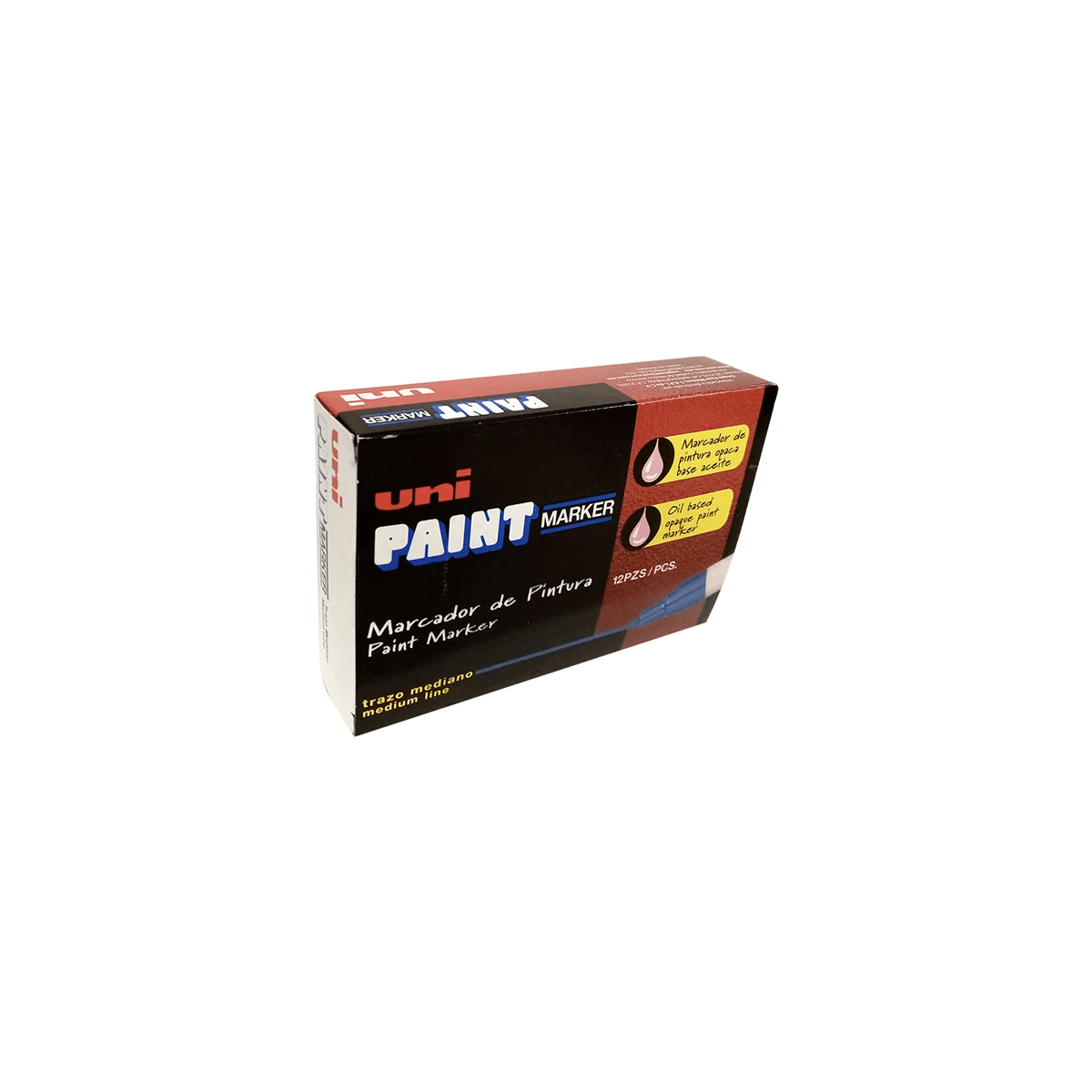 Marcador Azor Px-20 Uniball Paint Color Amarillo C/12 Pzas