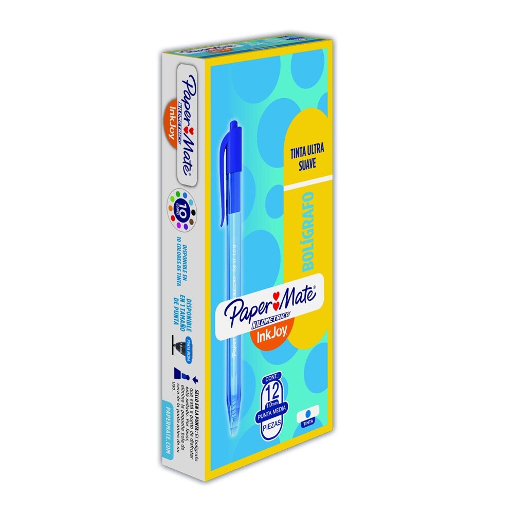 Boligrafo Kilometrico Retractil Azul 1.0 Paq C/12
