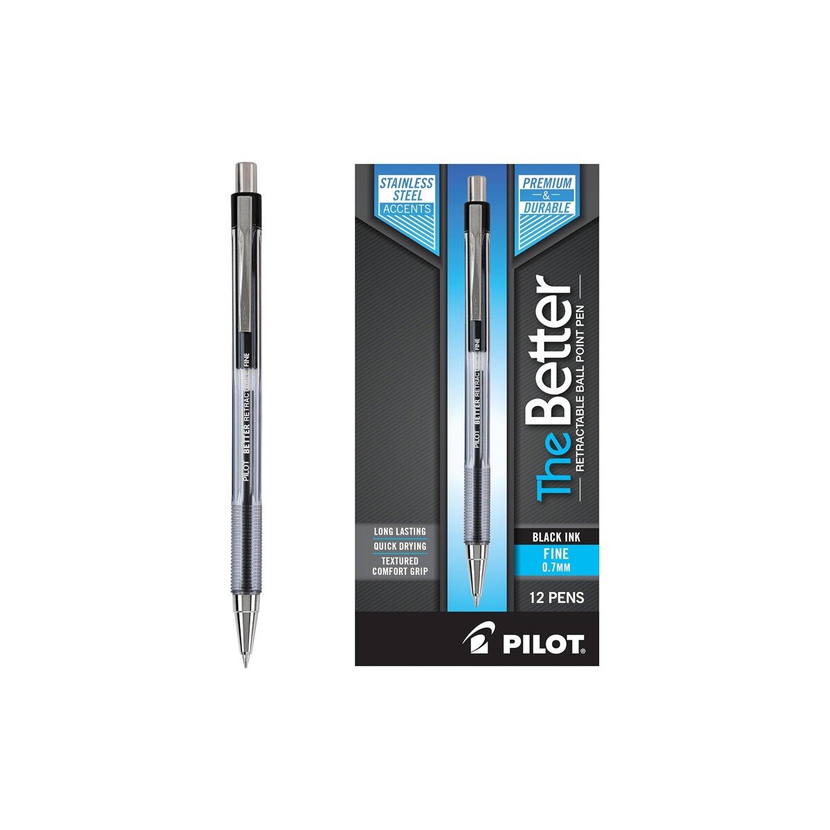 Boligrafo Pilot F Bp145 Negro Paq C/12 Articulos Escolar Y Oficina