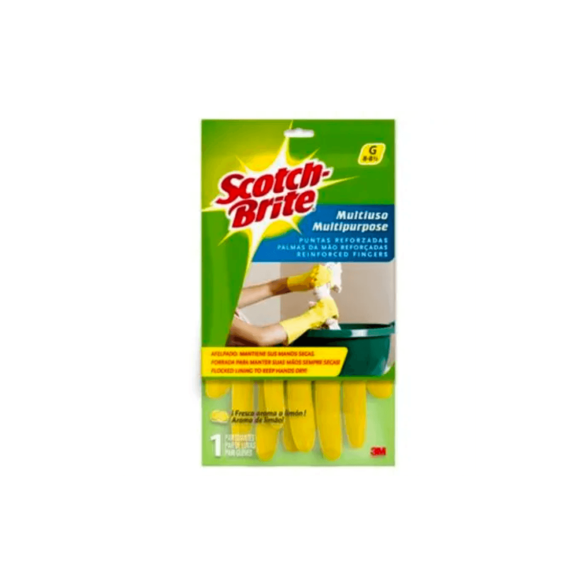 Guante Multiusos 3M Scotch Brite 8 8 1/2 Med/Gde 1 Pza