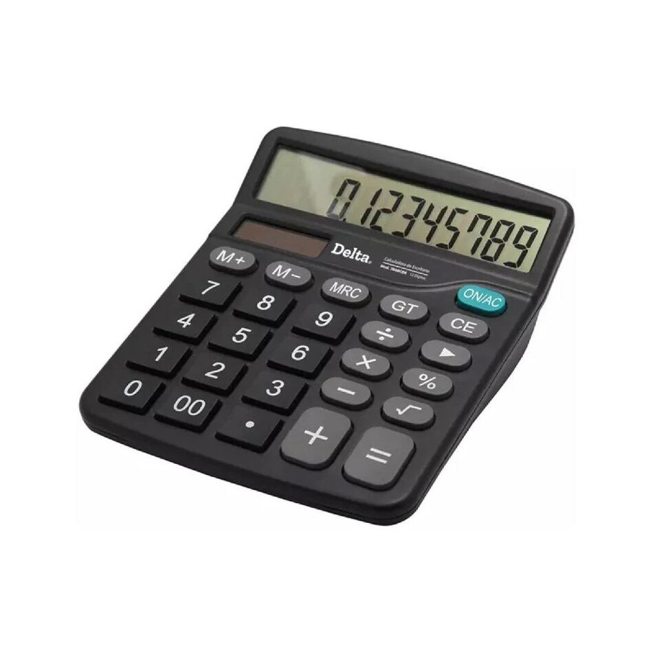 Calculadora Barrilito Delta Escritorio 12 Dig 13.2X11 Cm Bateria Boton