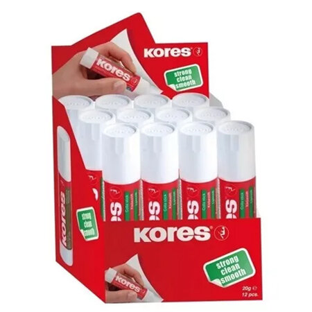 Barra Adhesiva Kores 20 Gr Paq C/12 Articulos Escolar Y Oficina