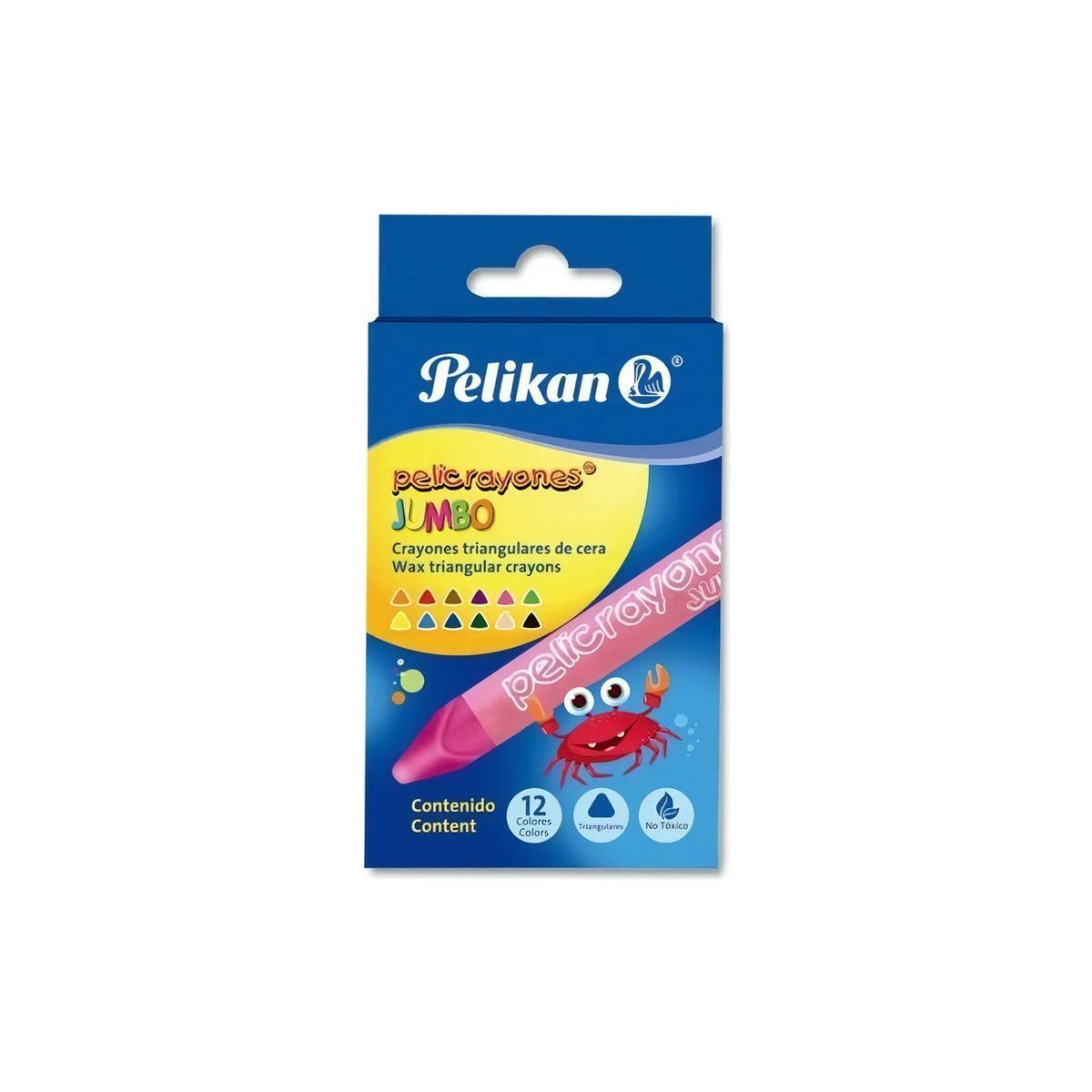 Crayon Pelikan Triangular Jumbo Paq C/12 Articulos Escolar Y Oficina