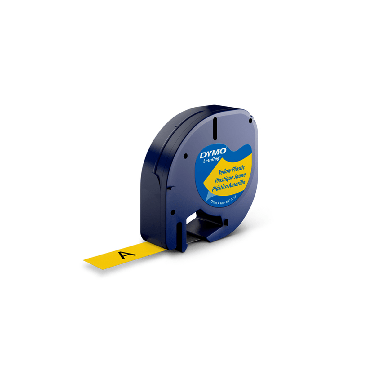 Cinta Etiquetadora Dymo Letratag Negro Sobre Amarillo Plasti