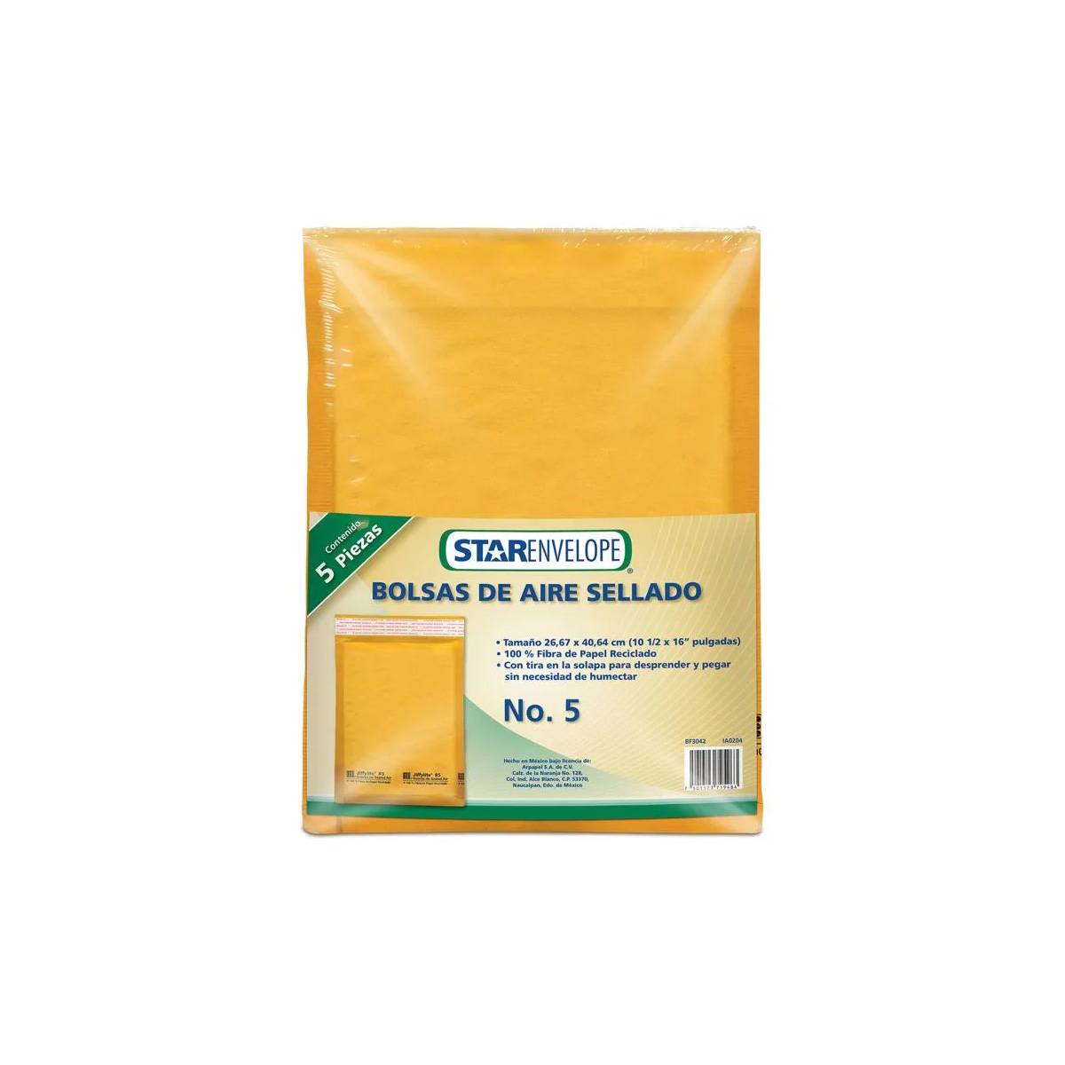 Bolsa Aire Mapasa Sellado 26.67 X 40.64 Cm Prest Paq C/5Pzs