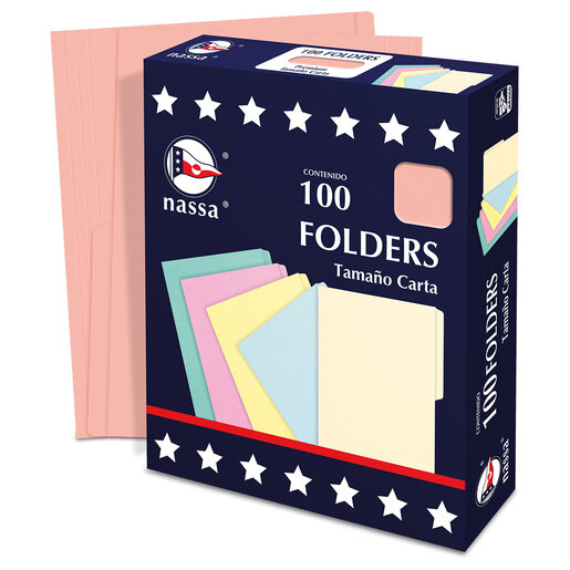 Folder Nassa Premium Carta Rosa C/100 Pzas
