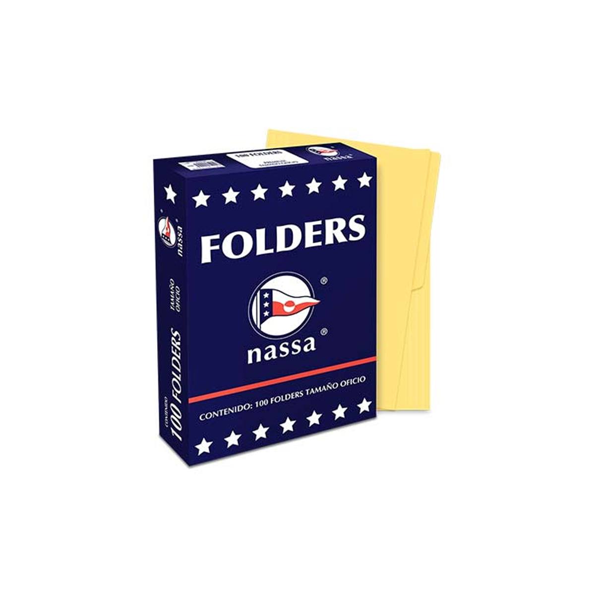 Folder Nassa Oficio Canario C/100 Piezas Articulos Escolar Y Oficina
