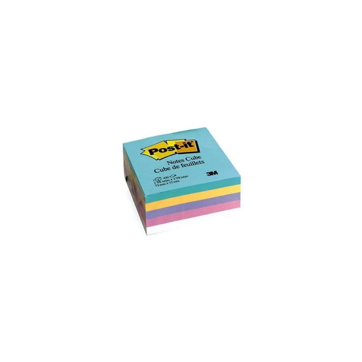 Notas Adhesivas 3M Post-It 2018 3X3 Cubo Color Pastel 400 Hojas