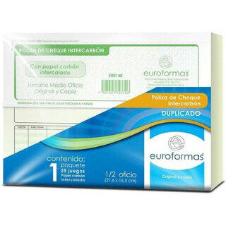 Poliza De Cheques Intercarbon 1/2 Oficio 25 Jgs