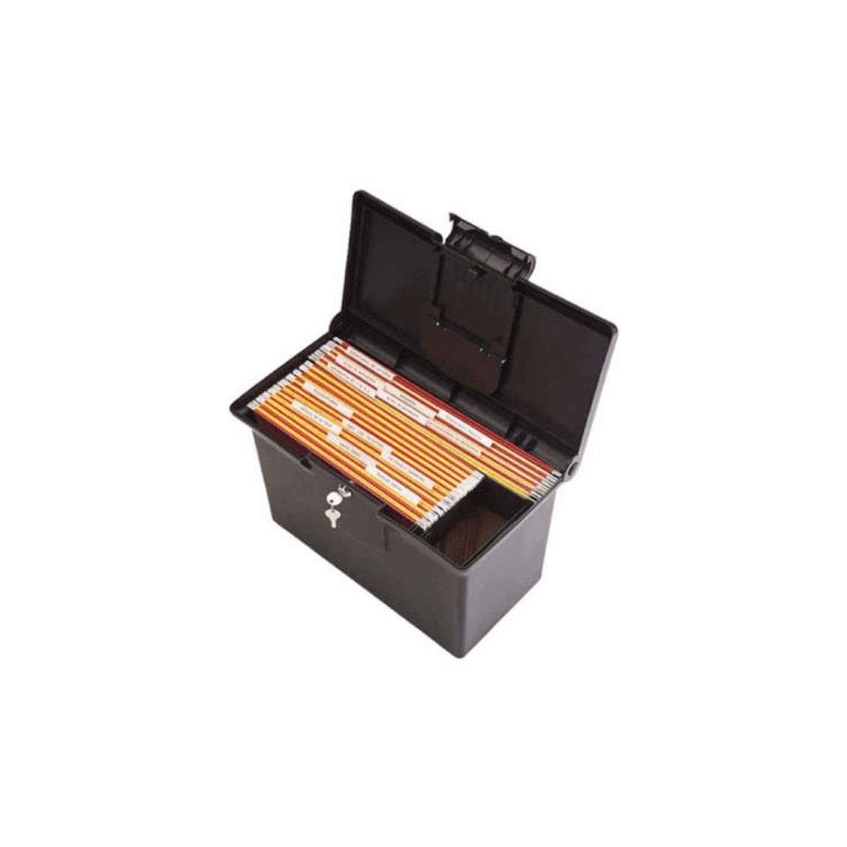 Archivero Portatil Azor Oficio Plastico C/Cerradura Color Negro