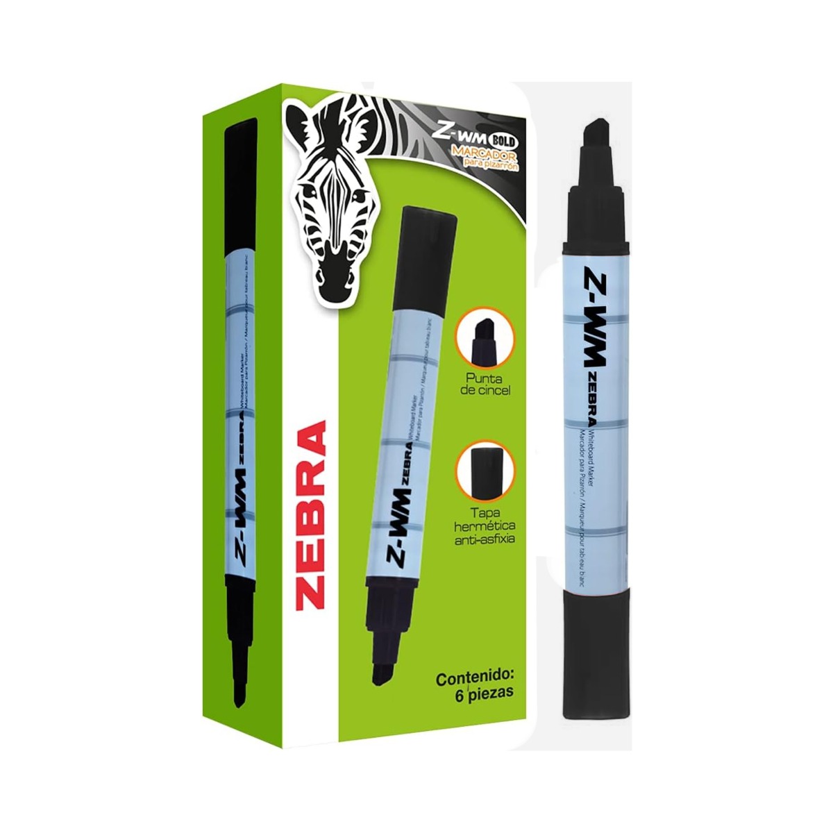 Marcador Zebra Z-Wm Bold Pizarron Blanco Color Negro