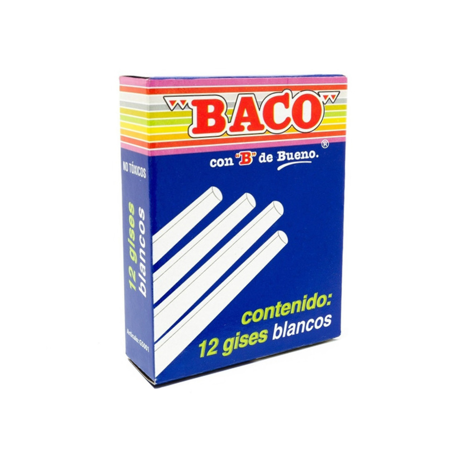 Gis Baco Blanco Paq C/12 Pzas Articulos Escolar Y Oficina