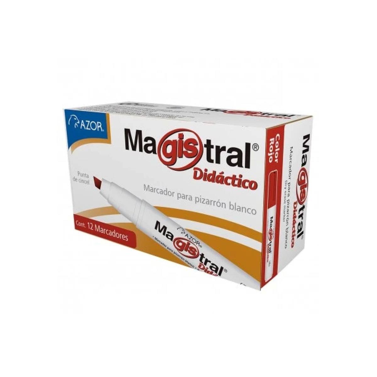 Marcador Magistral Azor 8350Ro Paquete De 12 Piezas - Rojo