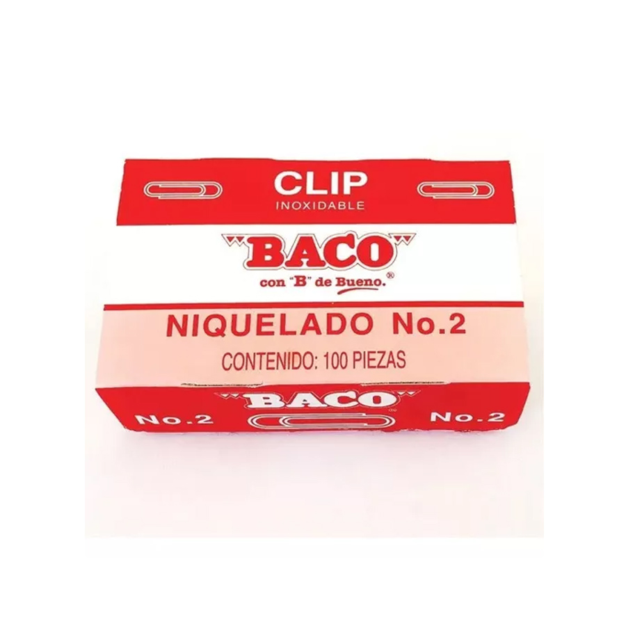 Clip Baco Niquelado 2 C/100 Clips Pqte C/10