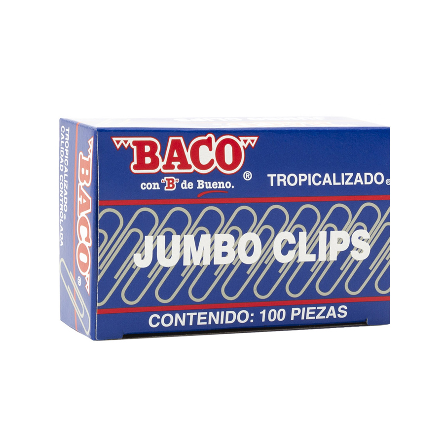 Clip Baco Jumbo Caja Articulos Escolar Y Oficina