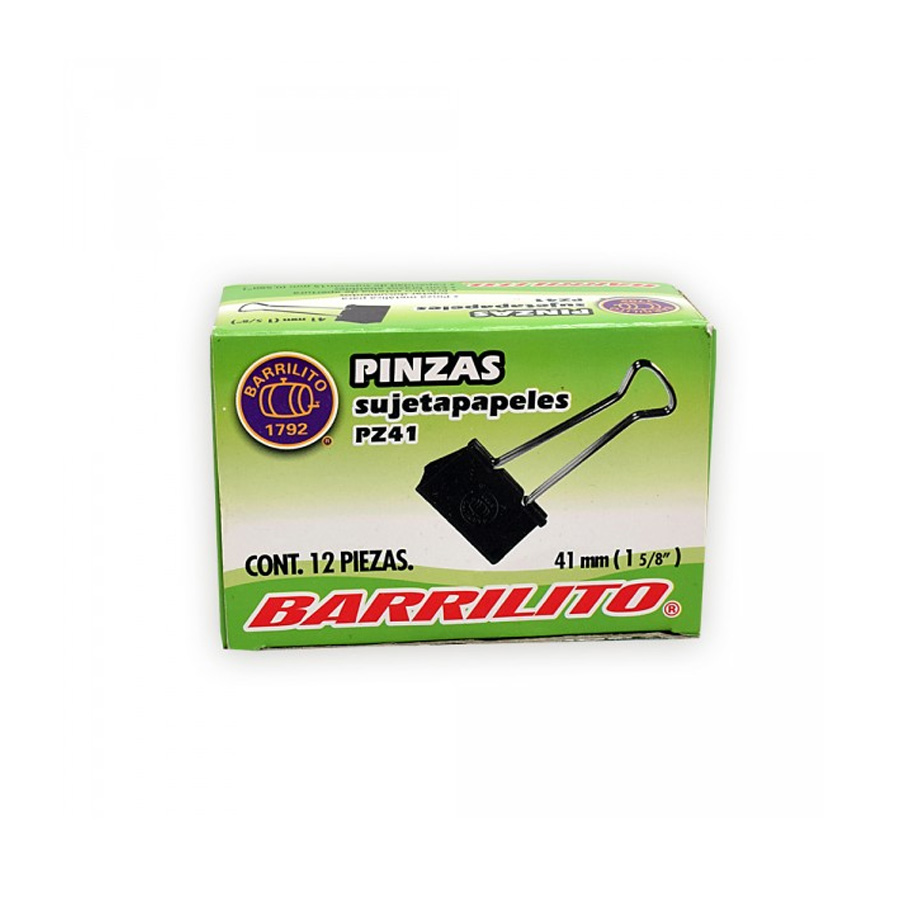 Sujeta Documentos Barrilito 41Mm 1 5/8" Caja Paq C/12 Pzas