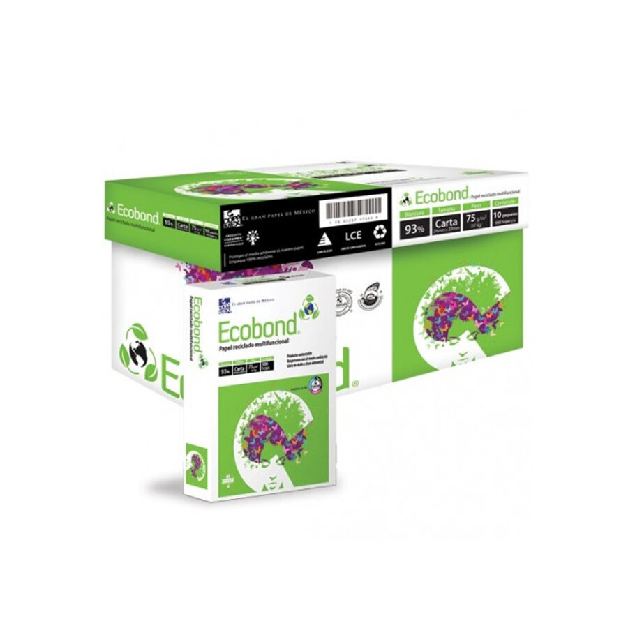 Papel Copiadora Ecobond Oficio Blancura 93% 75Gr Paq C/5000