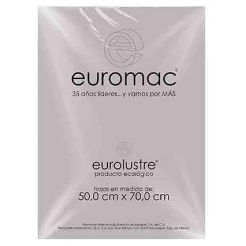 Papel Lustre Euromac Gris 50X70 25 Hojas Articulos Escolar Y Oficina